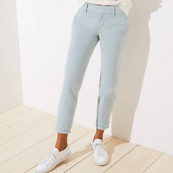 Loft Mint Double Frayed Girlfriend Pant - Picture 1 of 5